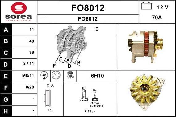 SNRA FO8012 - Ģenerators adetalas.lv