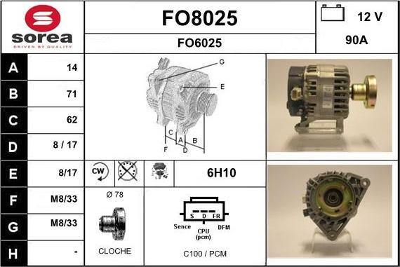 SNRA FO8025 - Ģenerators adetalas.lv