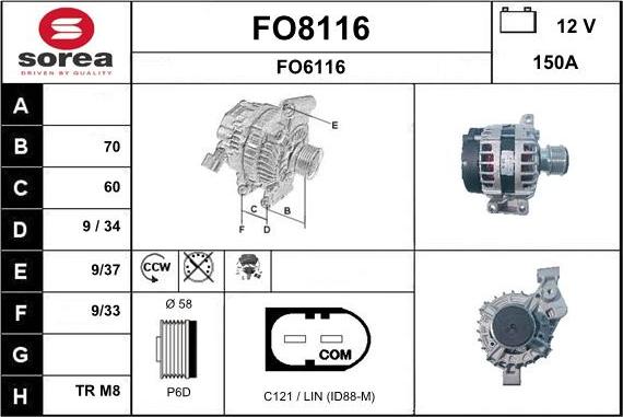 SNRA FO8116 - Ģenerators adetalas.lv