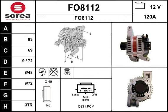 SNRA FO8112 - Ģenerators adetalas.lv