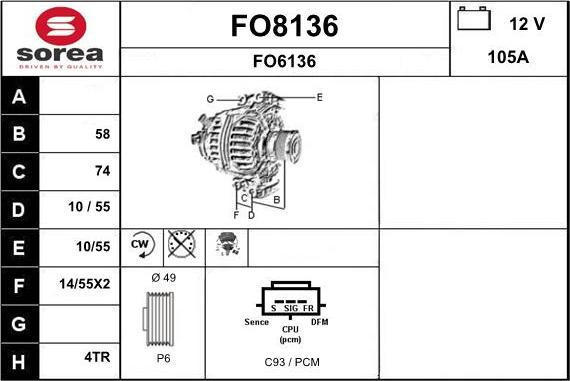 SNRA FO8136 - Ģenerators adetalas.lv