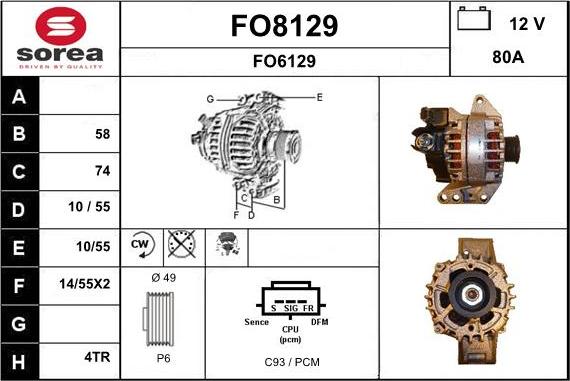 SNRA FO8129 - Ģenerators adetalas.lv