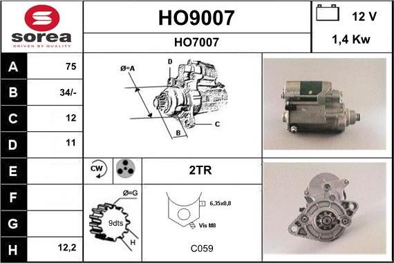 SNRA HO9007 - Starteris adetalas.lv