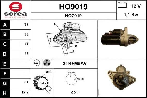 SNRA HO9019 - Starteris adetalas.lv