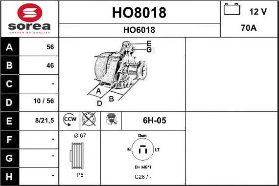 SNRA HO8018 - Ģenerators adetalas.lv