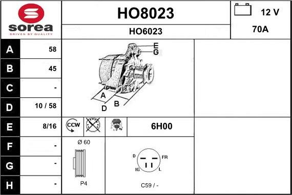 SNRA HO8023 - Ģenerators adetalas.lv