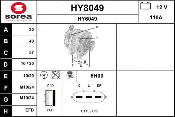 SNRA HY8049 - Ģenerators adetalas.lv