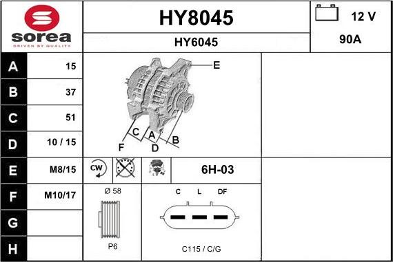 SNRA HY8045 - Ģenerators adetalas.lv