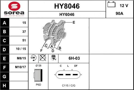 SNRA HY8046 - Ģenerators adetalas.lv