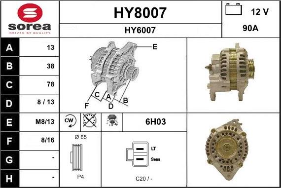 SNRA HY8007 - Ģenerators adetalas.lv