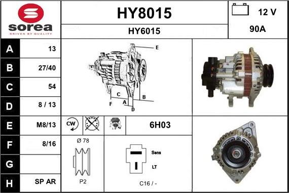 SNRA HY8015 - Ģenerators adetalas.lv