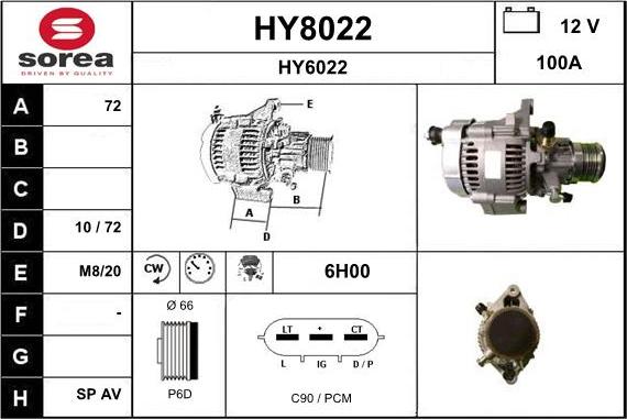 SNRA HY8022 - Ģenerators adetalas.lv