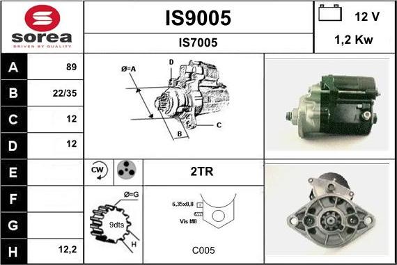 SNRA IS9005 - Starteris adetalas.lv