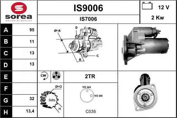 SNRA IS9006 - Starteris adetalas.lv