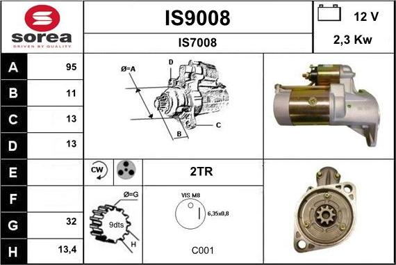 SNRA IS9008 - Starteris adetalas.lv