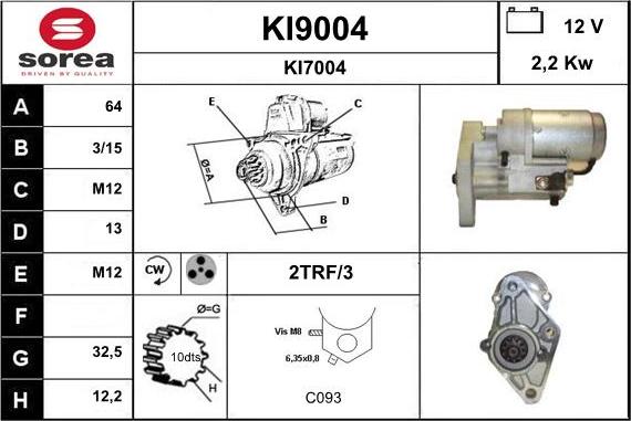 SNRA KI9004 - Starteris adetalas.lv