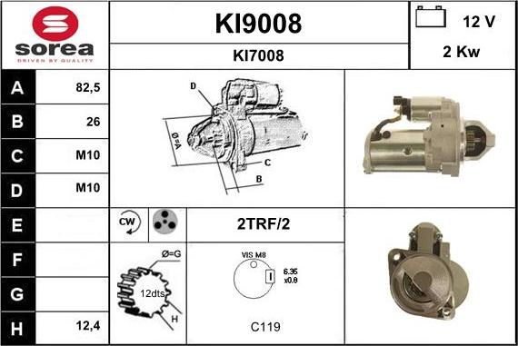 SNRA KI9008 - Starteris adetalas.lv