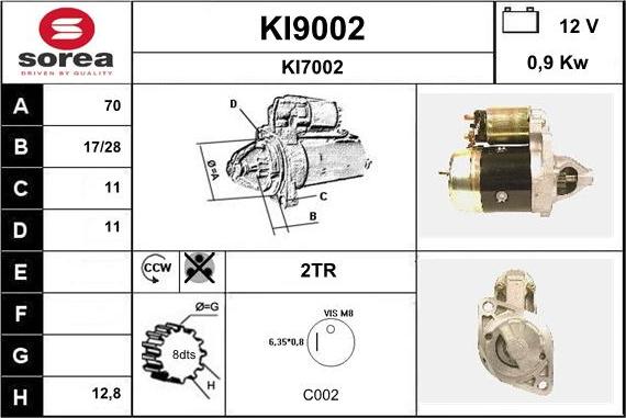 SNRA KI9002 - Starteris adetalas.lv