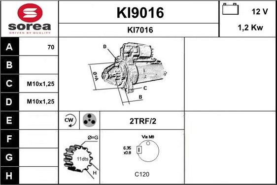 SNRA KI9016 - Starteris adetalas.lv