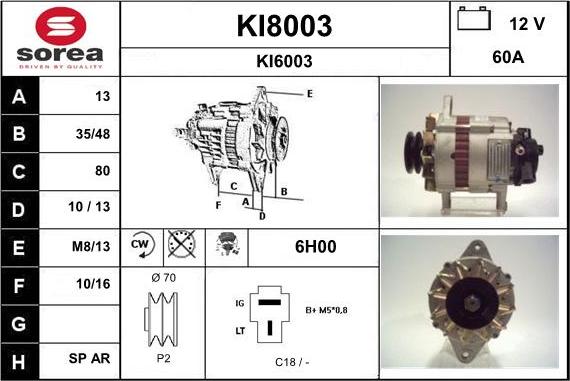 SNRA KI8003 - Ģenerators adetalas.lv