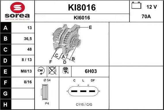 SNRA KI8016 - Ģenerators adetalas.lv