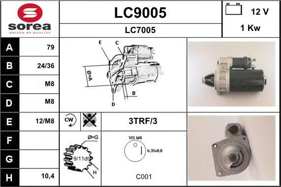 SNRA LC9005 - Starteris adetalas.lv