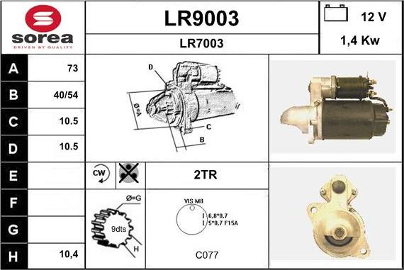 SNRA LR9003 - Starteris adetalas.lv