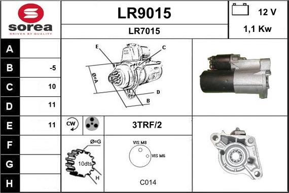 SNRA LR9015 - Starteris adetalas.lv