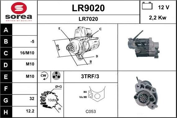 SNRA LR9020 - Starteris adetalas.lv