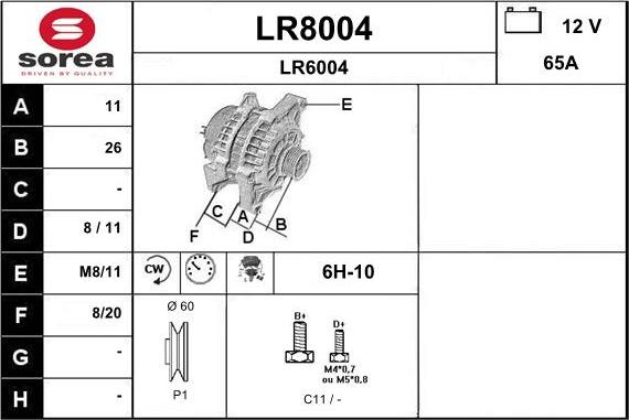 SNRA LR8004 - Ģenerators adetalas.lv