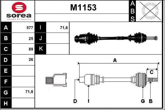 SNRA M1153 - Piedziņas vārpsta adetalas.lv