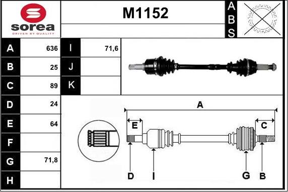 SNRA M1152 - Piedziņas vārpsta adetalas.lv