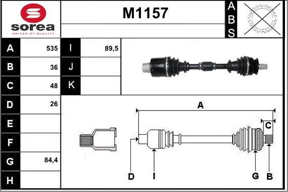 SNRA M1157 - Piedziņas vārpsta adetalas.lv