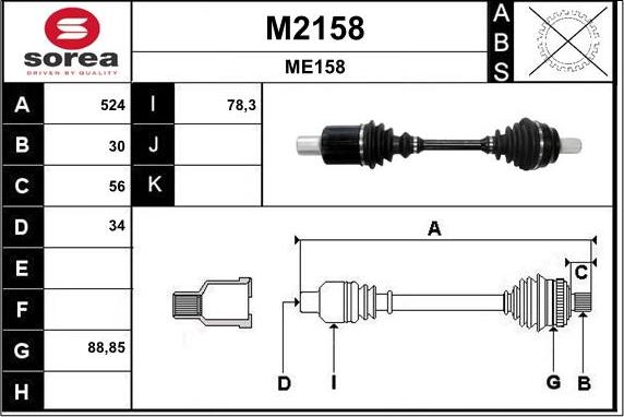 SNRA M2158 - Piedziņas vārpsta adetalas.lv