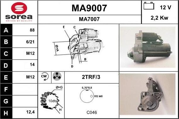 SNRA MA9007 - Starteris adetalas.lv