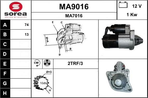 SNRA MA9016 - Starteris adetalas.lv