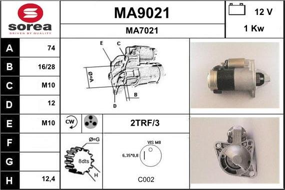 SNRA MA9021 - Starteris adetalas.lv