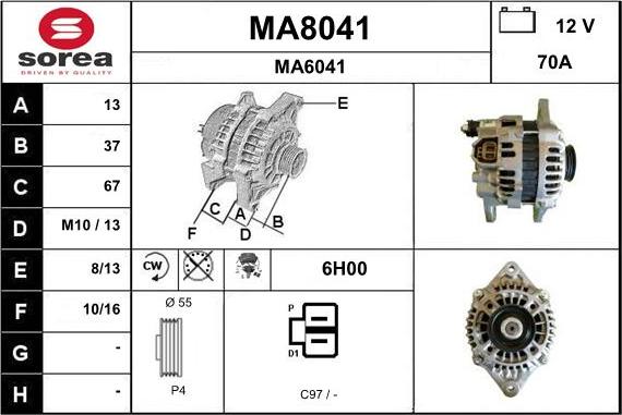 SNRA MA8041 - Ģenerators adetalas.lv