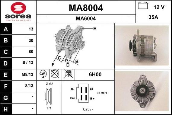 SNRA MA8004 - Ģenerators adetalas.lv