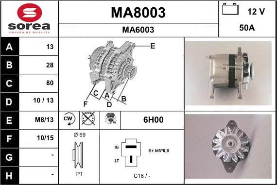 SNRA MA8003 - Ģenerators adetalas.lv