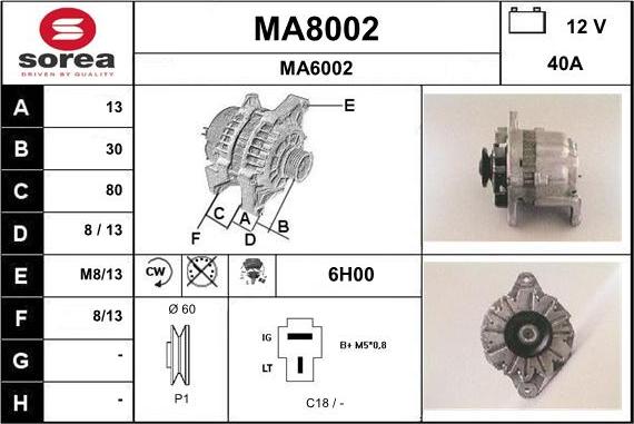 SNRA MA8002 - Ģenerators adetalas.lv