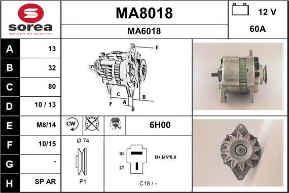 SNRA MA8018 - Ģenerators adetalas.lv