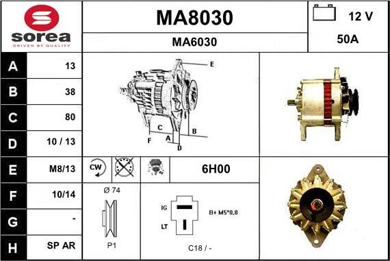 SNRA MA8030 - Ģenerators adetalas.lv