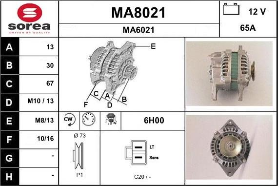 SNRA MA8021 - Ģenerators adetalas.lv