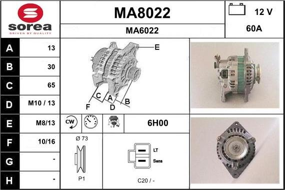 SNRA MA8022 - Ģenerators adetalas.lv