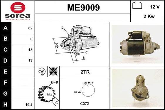 SNRA ME9009 - Starteris adetalas.lv