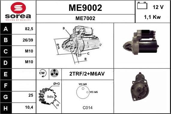 SNRA ME9002 - Starteris adetalas.lv