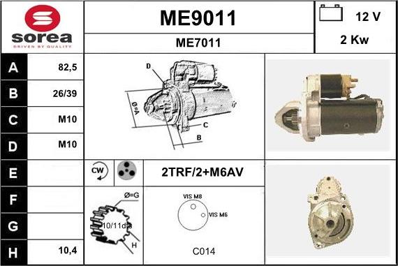 SNRA ME9011 - Starteris adetalas.lv