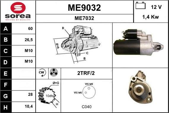 SNRA ME9032 - Starteris adetalas.lv