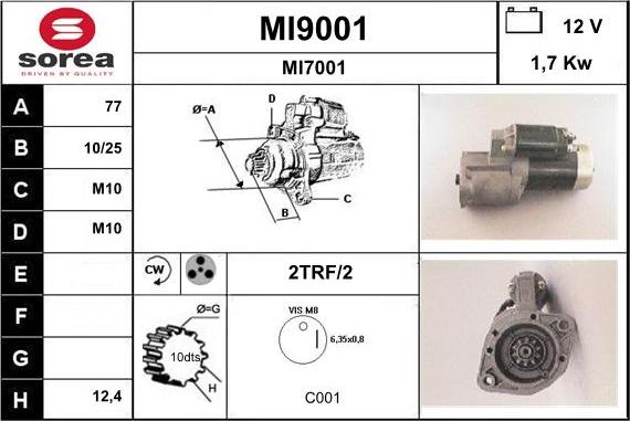 SNRA MI9001 - Starteris adetalas.lv